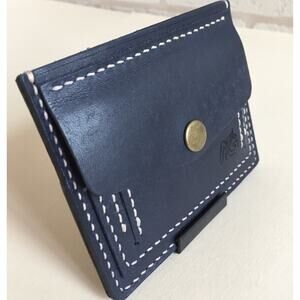 Copied - Cardholder, handmade mini wallet with change pocket Pueblo leather NEW